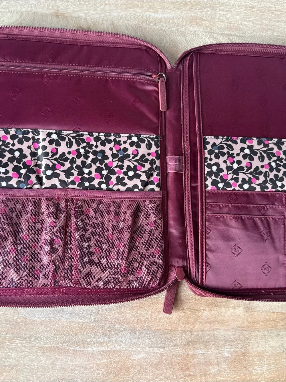 Vera Bradley Plum Purple Quilted Microfiber Document Tablet Portfolio Organizer